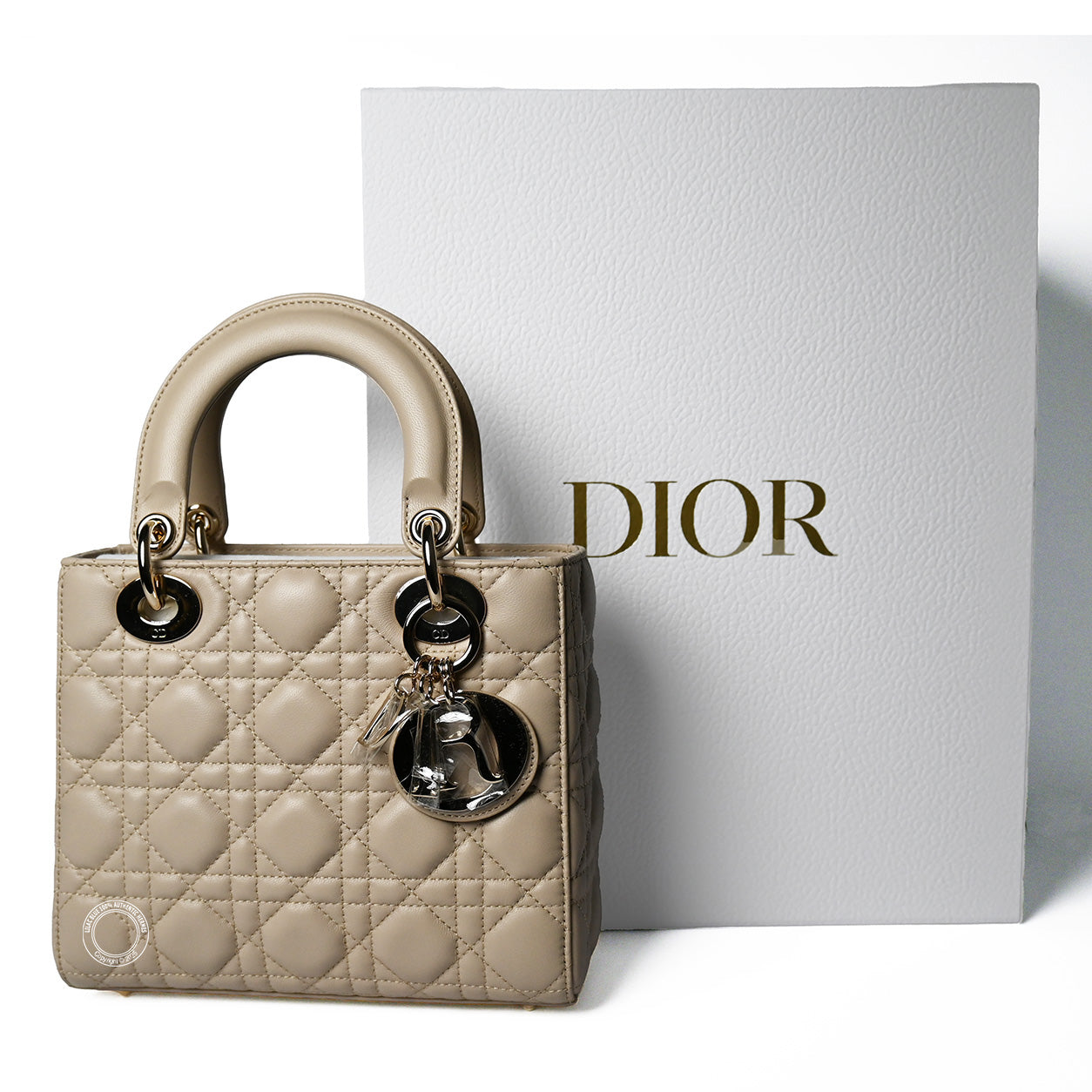 Lady Dior My ABCDior Bag Small Beige Cannage Lambskin GHW
