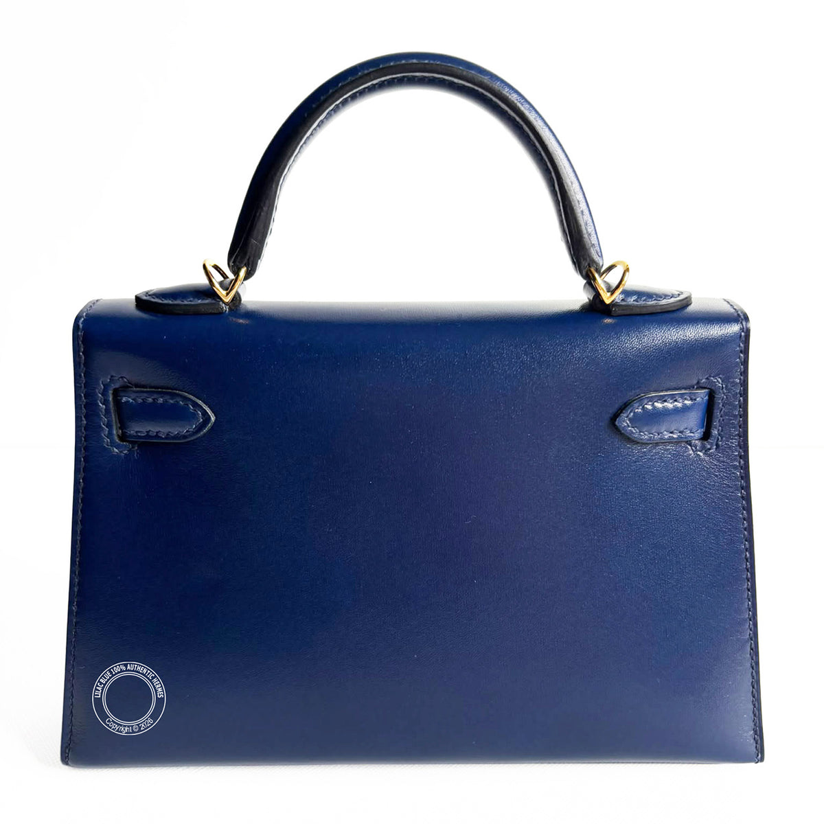 Hermès Kelly 20cm Bleu Saphir Box GHW