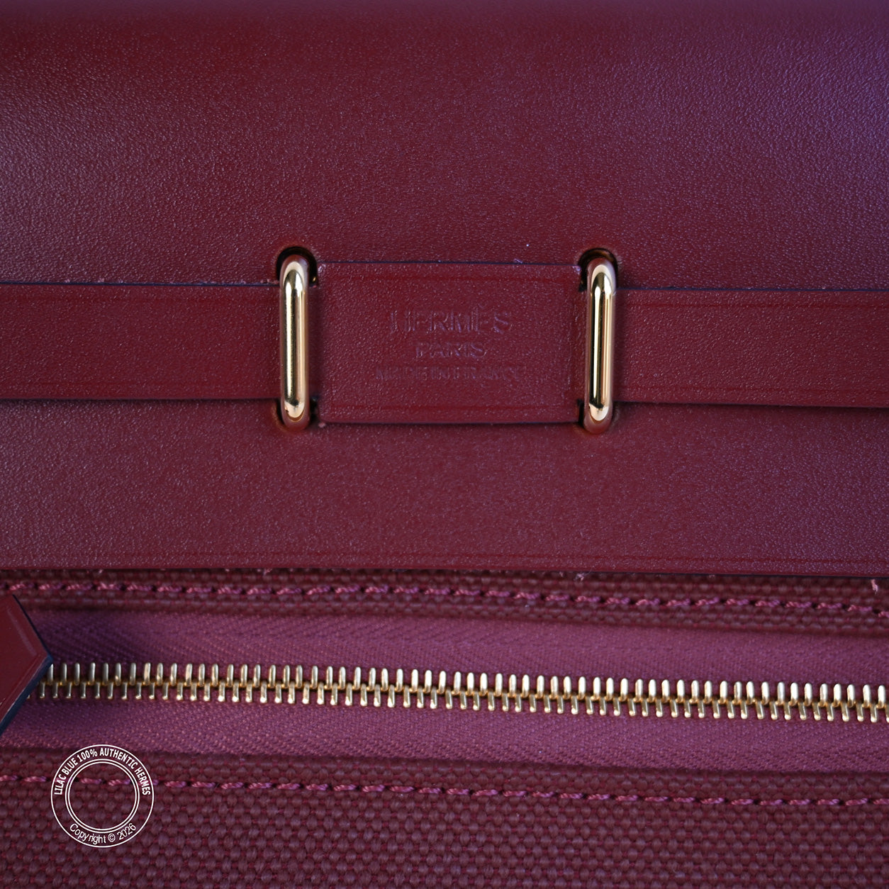Hermès Herbag 20cm Rouge H Militaire Canvas & Hunter GHW