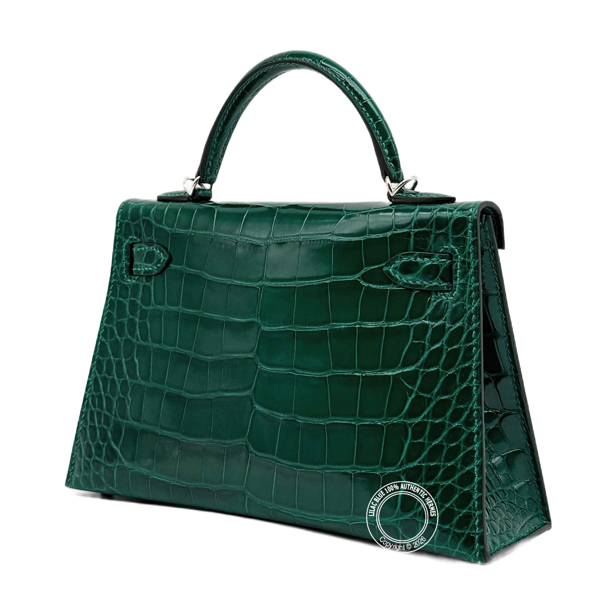 Hermès Kelly 20cm Vert Emeraude Shiny Alligator PHW