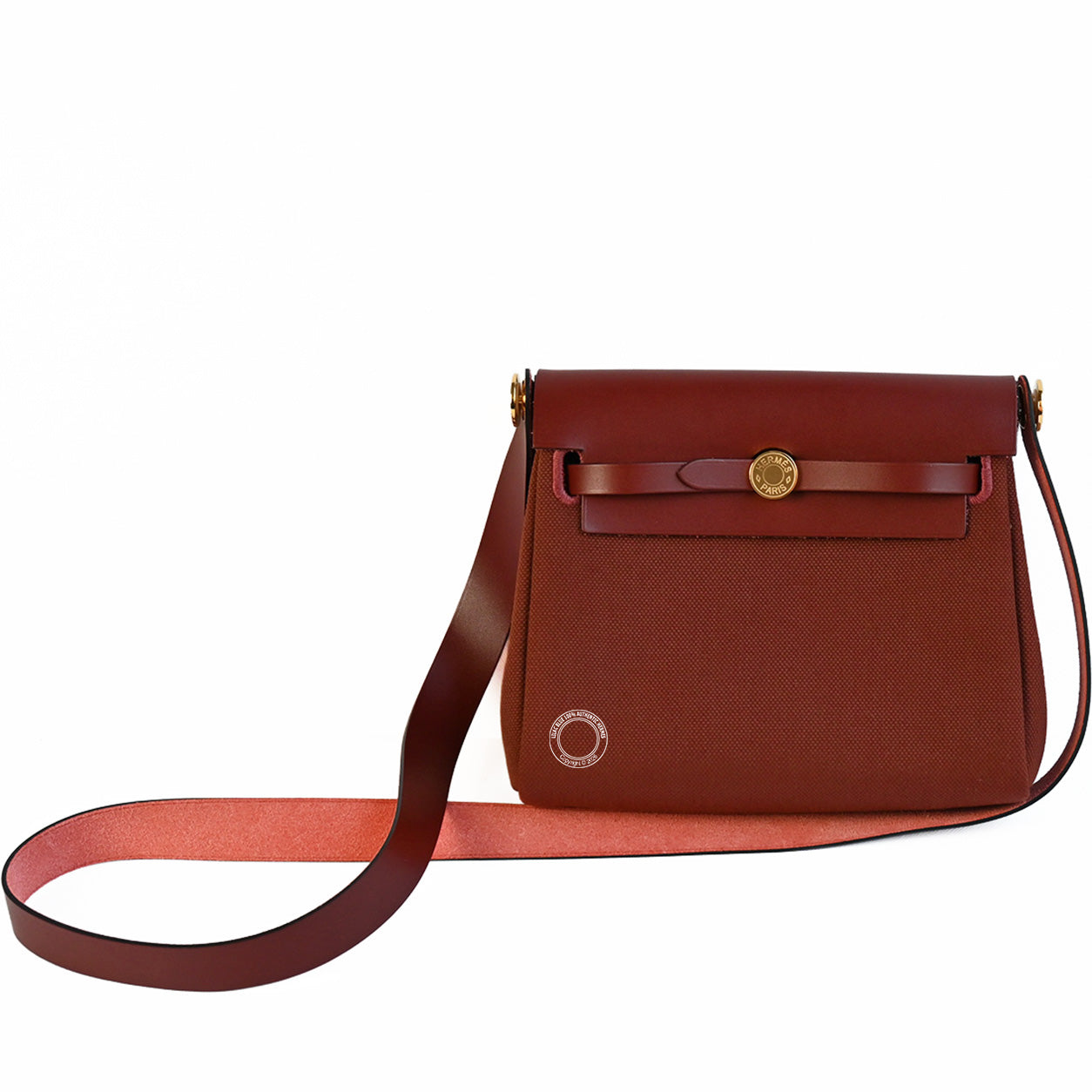 Hermès Herbag 20cm Rouge H Militaire Canvas & Hunter GHW