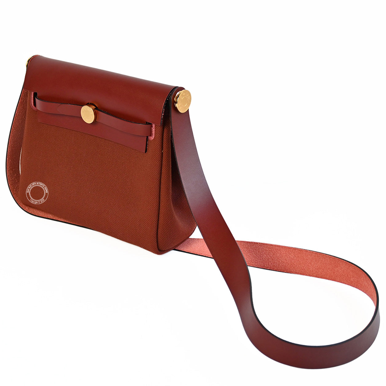 Hermès Herbag 20cm Rouge H Militaire Canvas & Hunter GHW