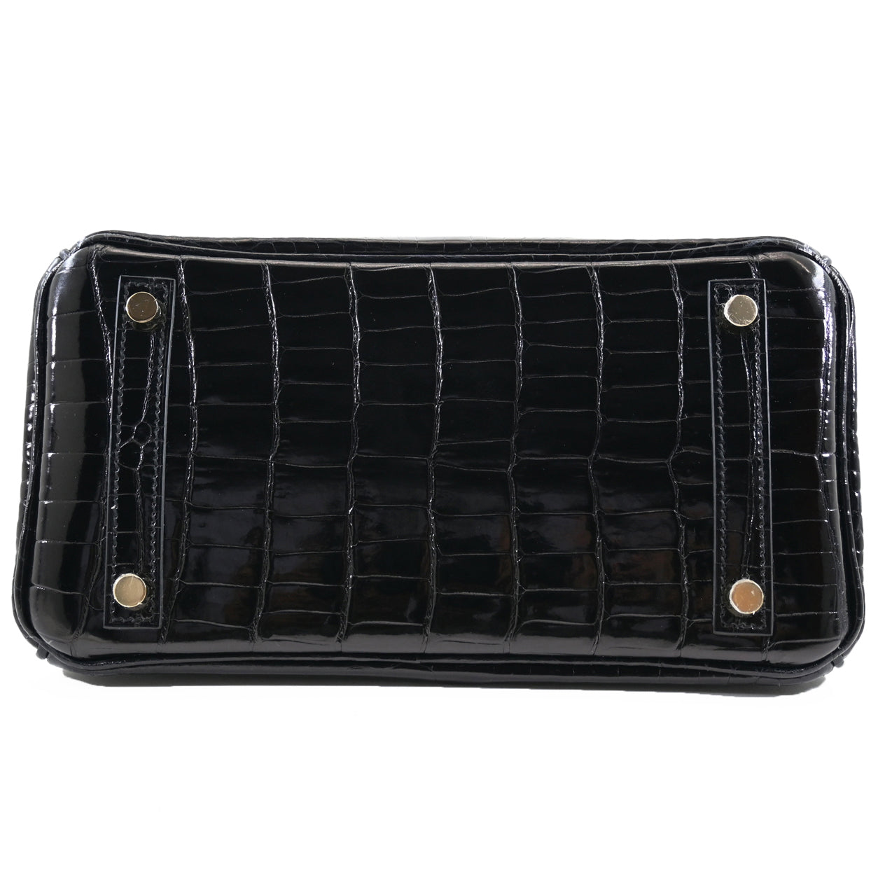 Hermes Birkin 25cm Black Shiny Croc GHW