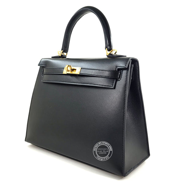 Hermes Kelly 25cm Black Tadelakt GHW