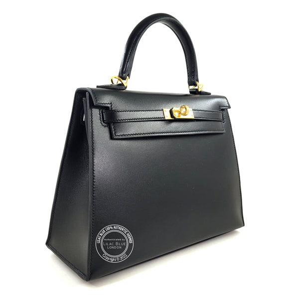 Hermes Kelly 25cm Black Tadelakt GHW