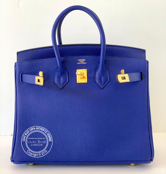 Hermes Birkin 25cm Bleu Electrique Togo GHW