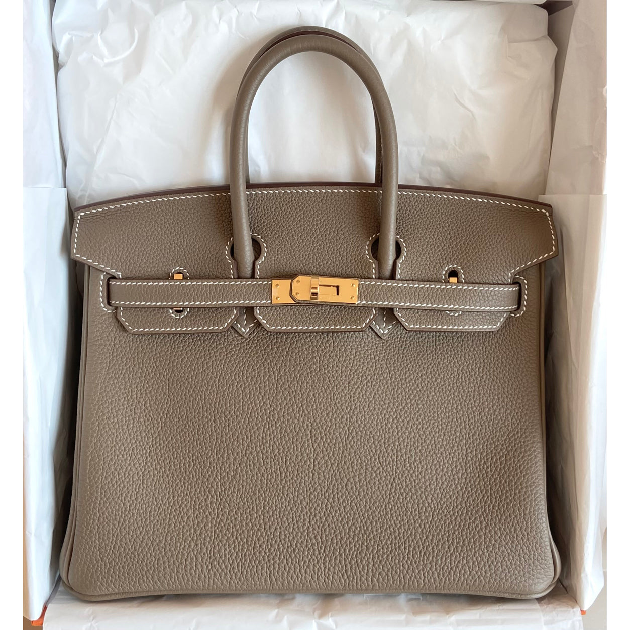 Hermès Birkin 25cm Etoupe Togo GHW