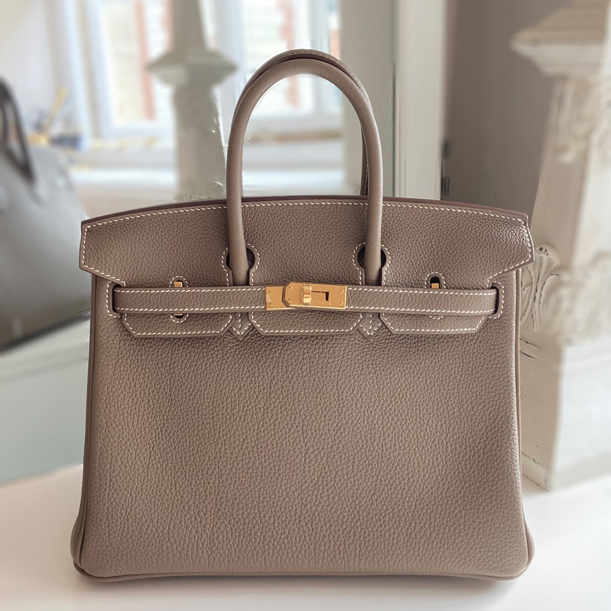 Hermès Birkin 25cm Etoupe Togo GHW