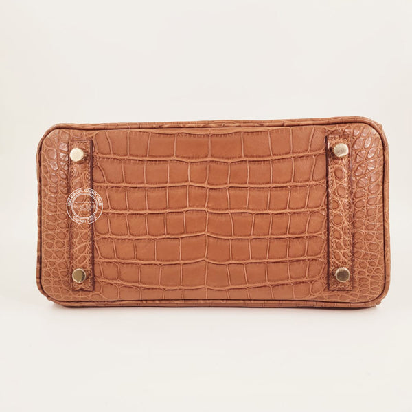 Hermès Birkin 25cm Gold Matte Alligator GHW