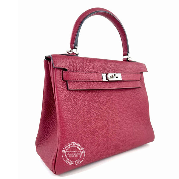 Hermes Kelly 25cm Rouge Grenat Togo PHW