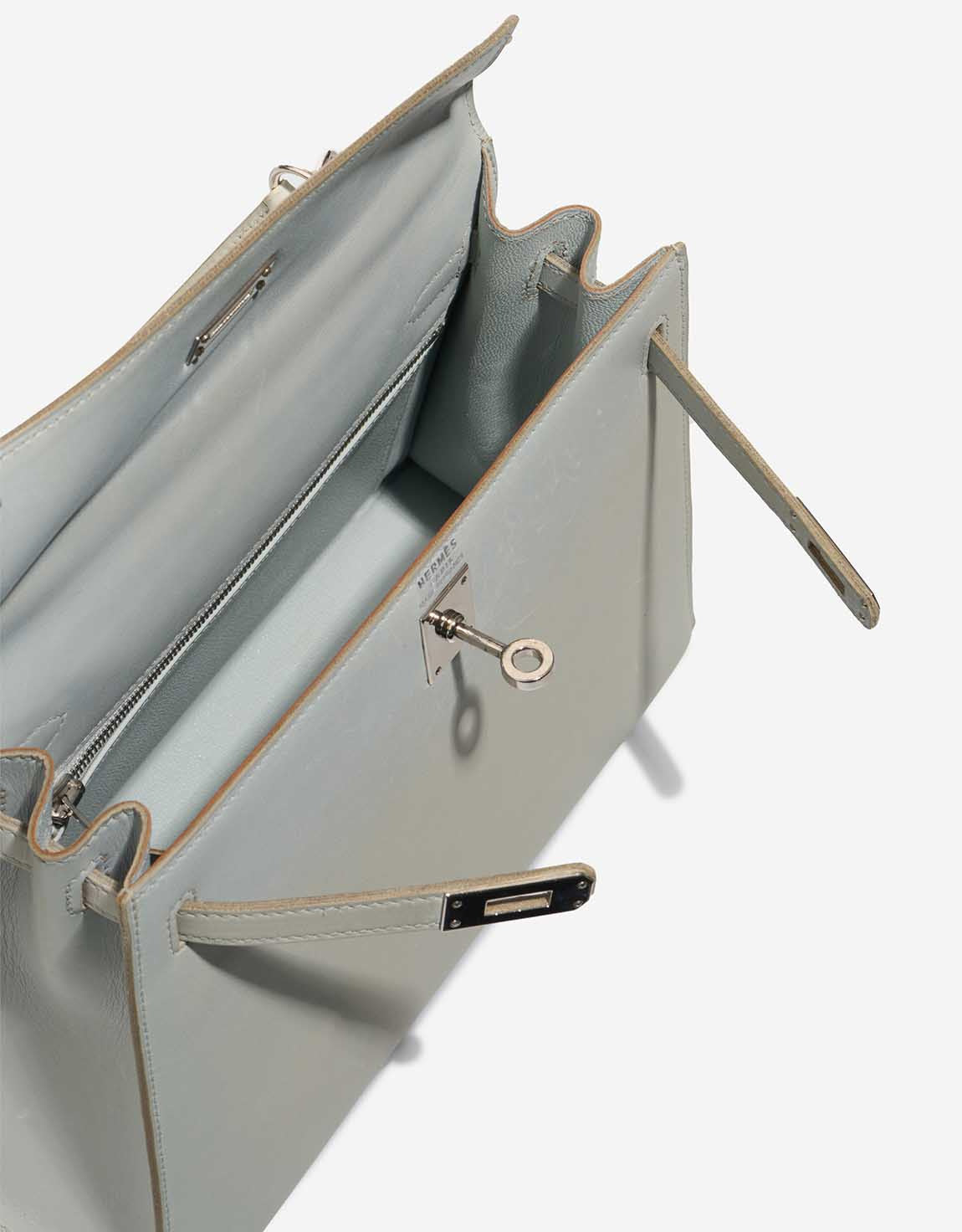 Hermès Kelly 25 Bleu Glacier Box Nepal PHW - Preloved