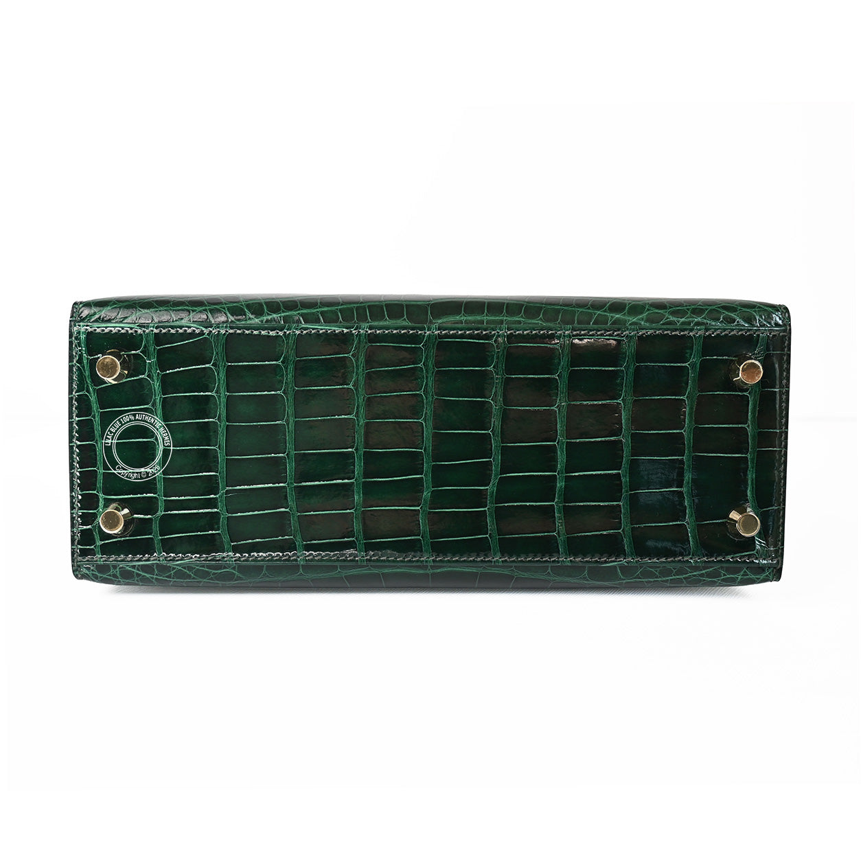 Hermès Kelly 25cm Vert Fonce Shiny Alligator GHW
