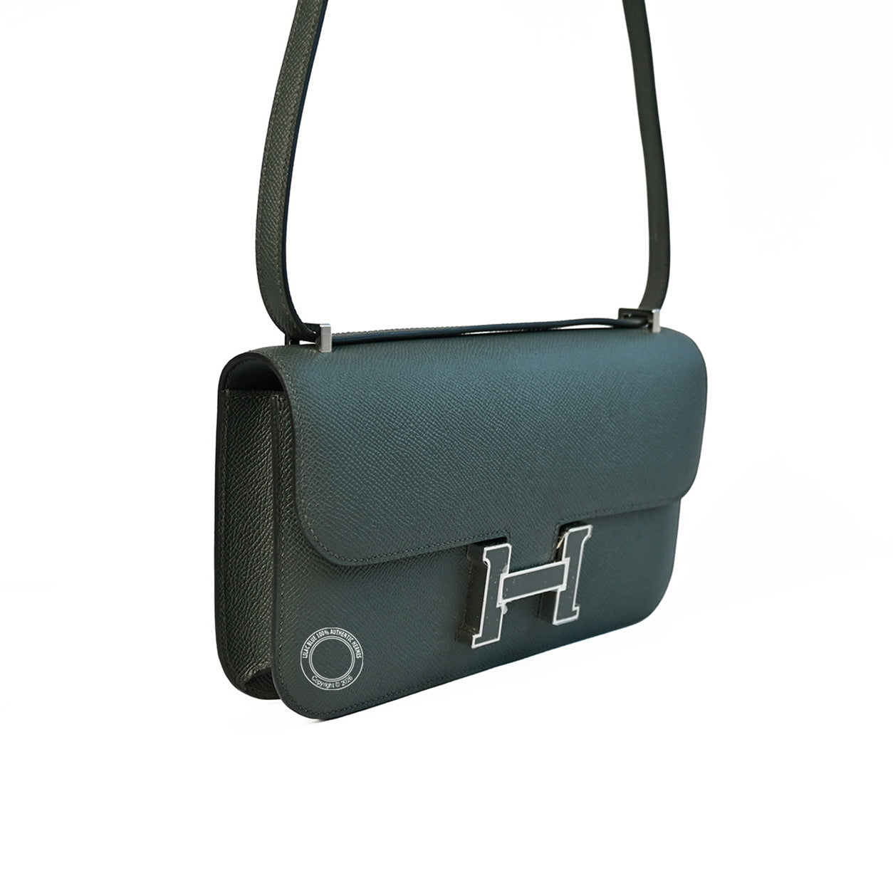 Hermès Constance 25cm Vert Mangrove Elan Epsom PHW/Enamel