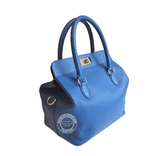 Hermès Toolbox 26cm Bleu Zellige Novillo PHW - Preloved