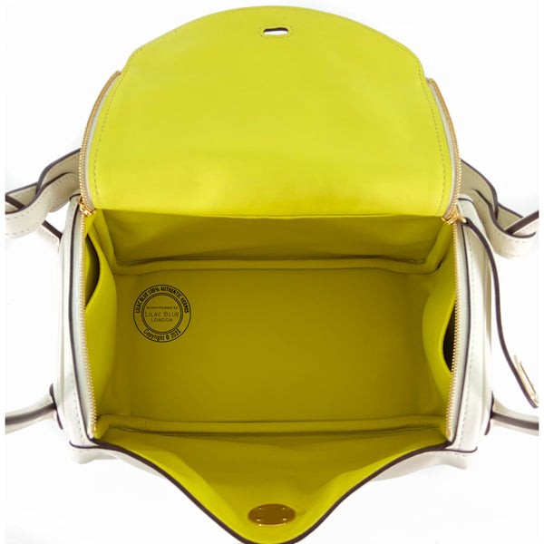 Hermes Lindy 26cm Nata/Lime Swift GHW