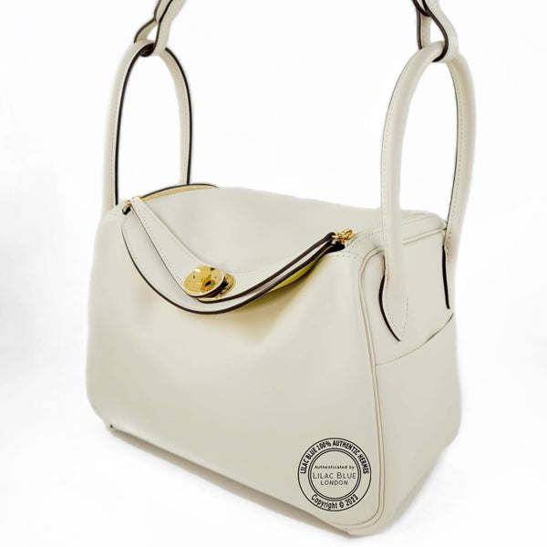 Hermes Lindy 26cm Nata/Lime Swift GHW