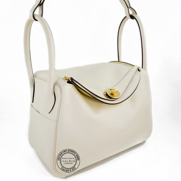 Hermes Lindy 26cm Nata/Lime Swift GHW