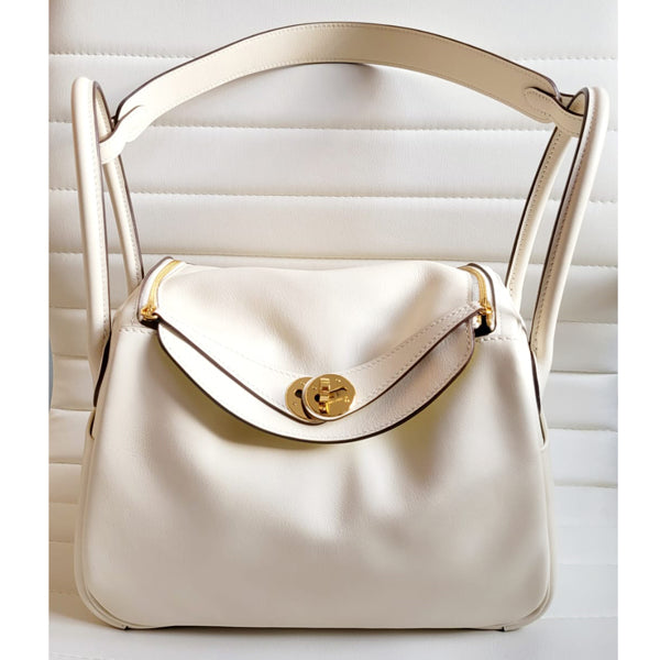 Hermes Lindy 26cm Nata/Lime Swift GHW