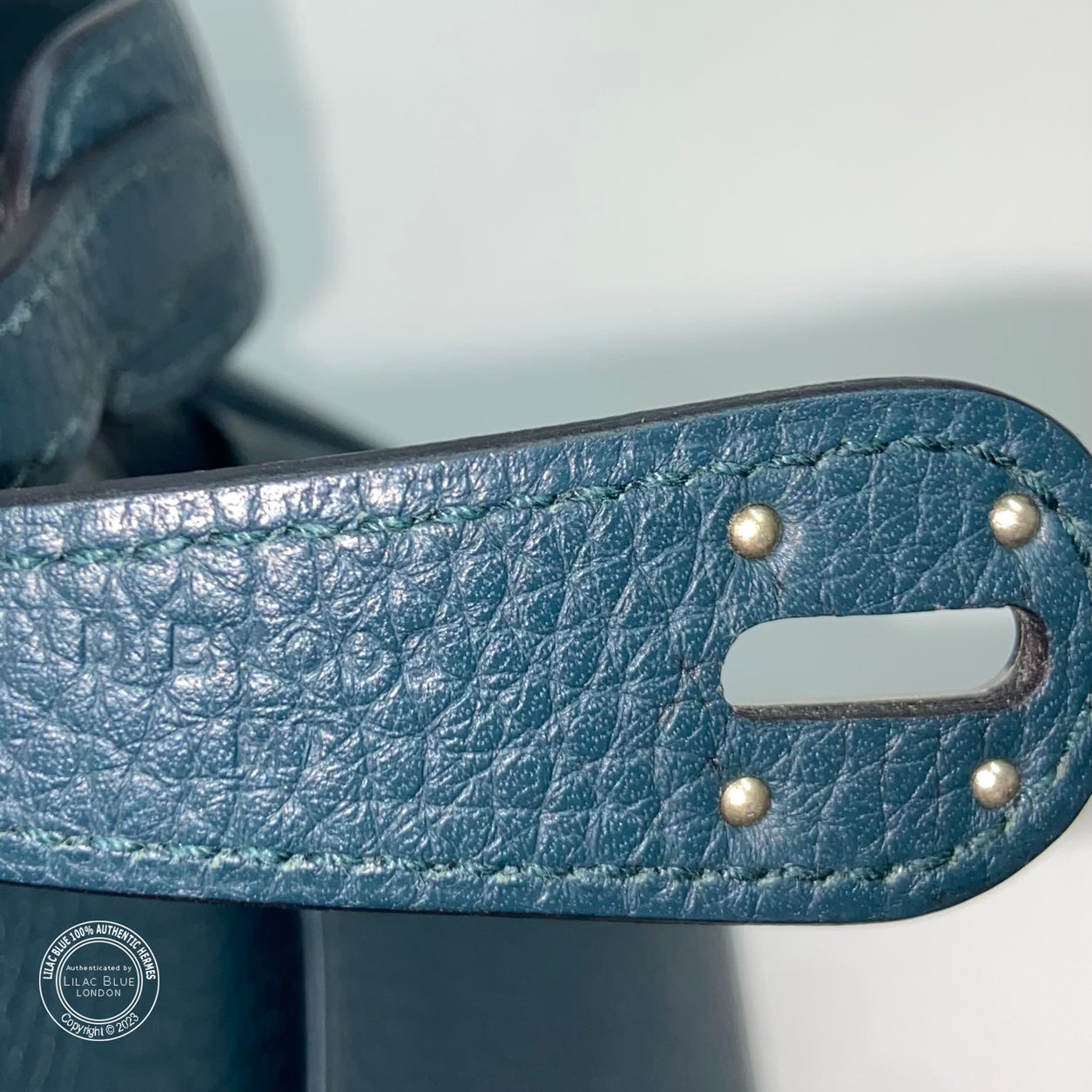Hermès Lindy 26cm Vert Bosphore Clemence PHW - Preloved