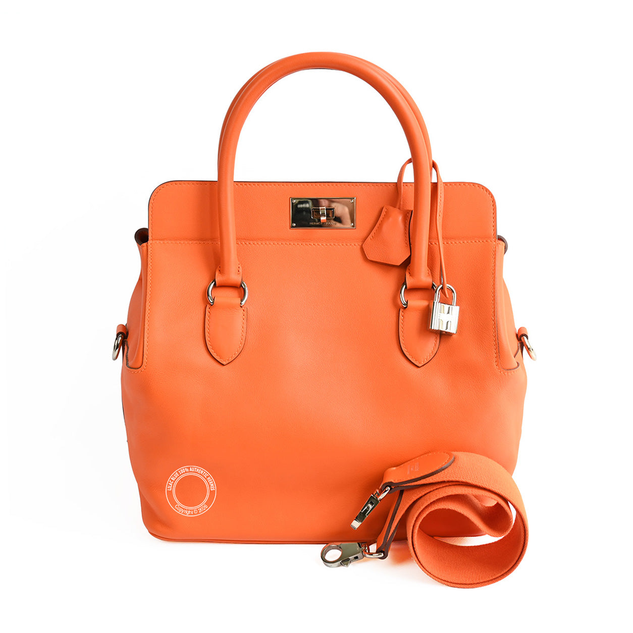 Hermès Toolbox 26cm Orange Poppy Evercolor PHW - Preloved