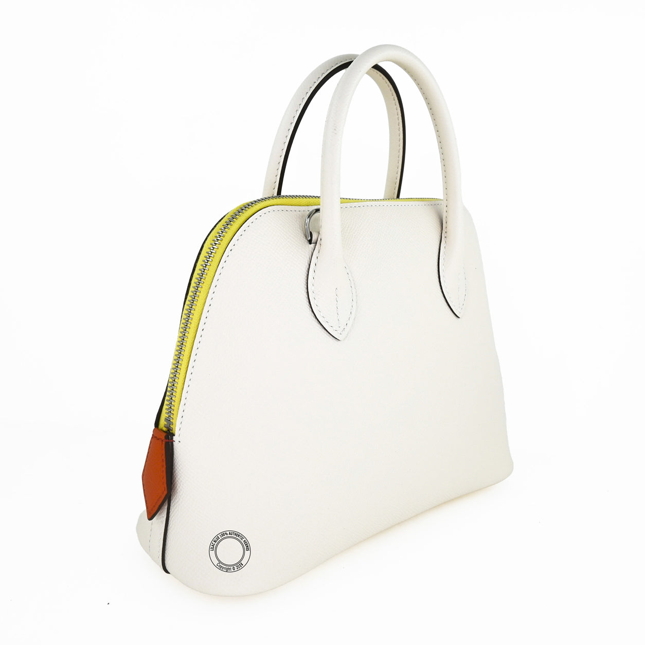 Hermès Bolide 27cm Nata/Terre Battue/Jaune Citron Epsom PHW