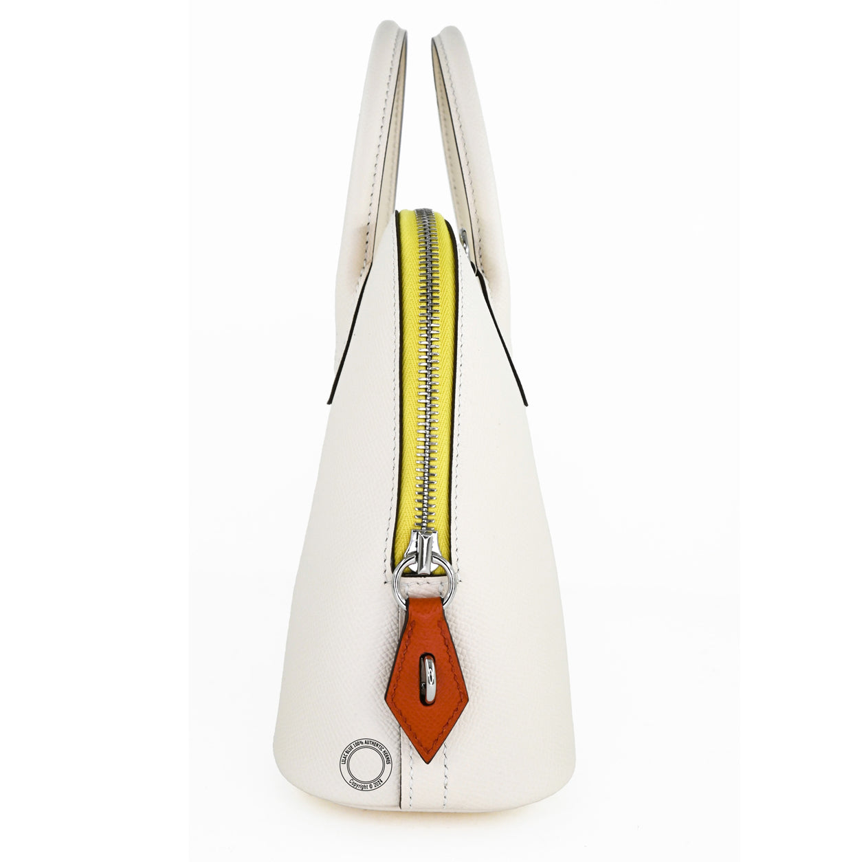 Hermès Bolide 27cm Nata/Terre Battue/Jaune Citron Epsom PHW