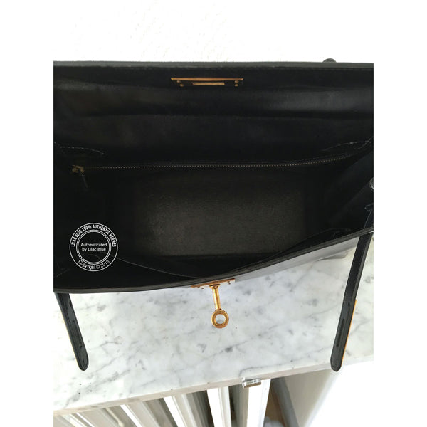 Hermès Kelly 28cm Black Box GHW - Vintage