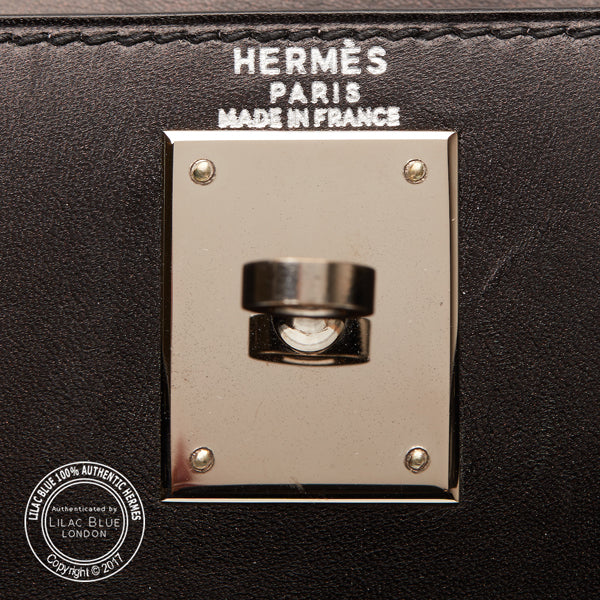 Hermès Kelly 28cm Black Box PHW - Vintage
