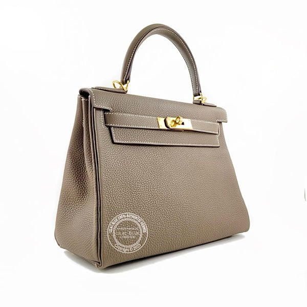 Hermès Kelly 28cm Etoupe Togo GHW