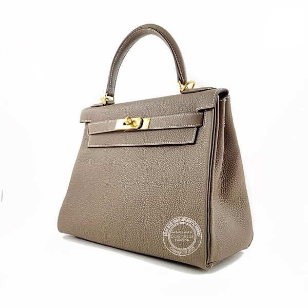 Hermès Kelly 28cm Etoupe Togo GHW