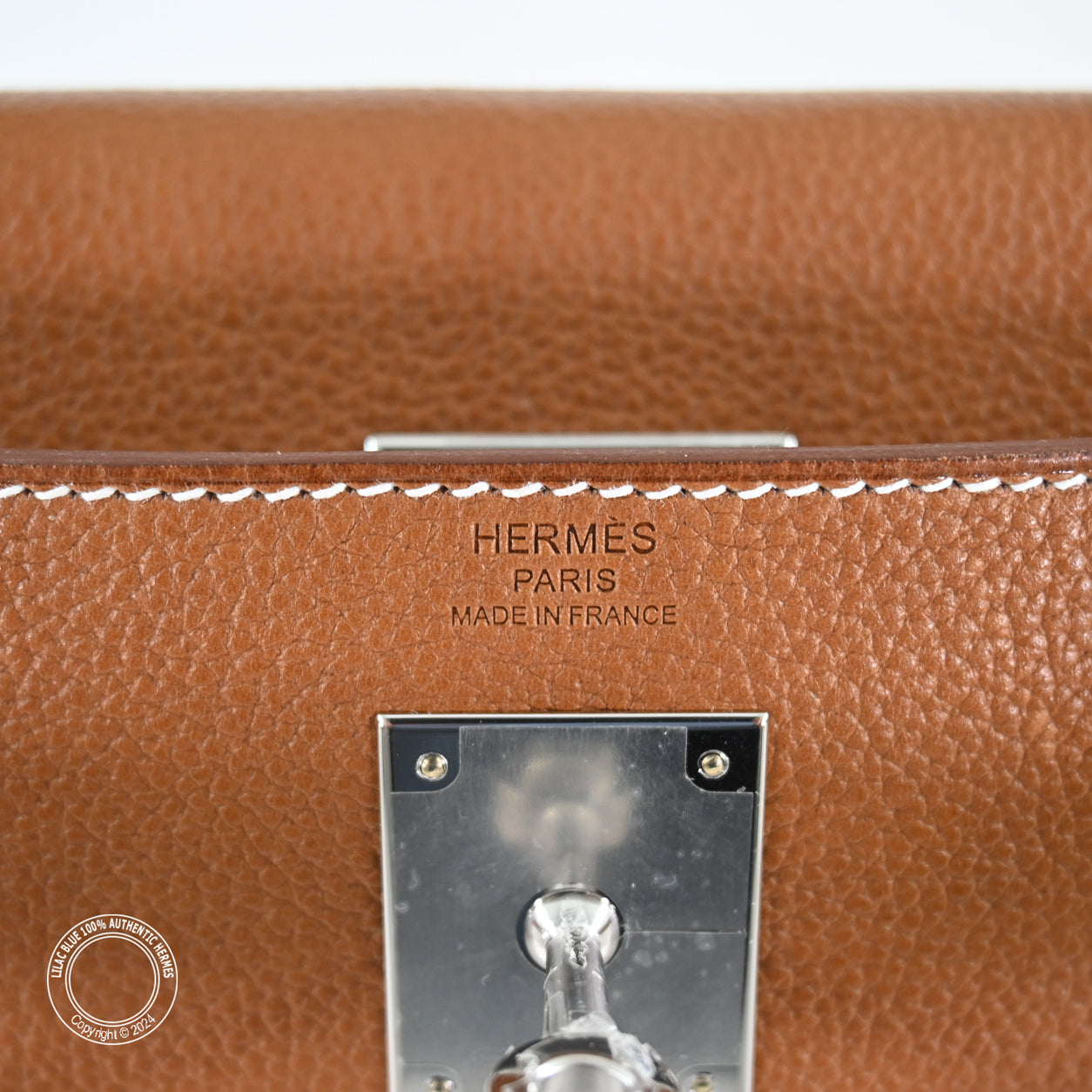 Hermès Kelly 28cm Fauve Barenia PHW