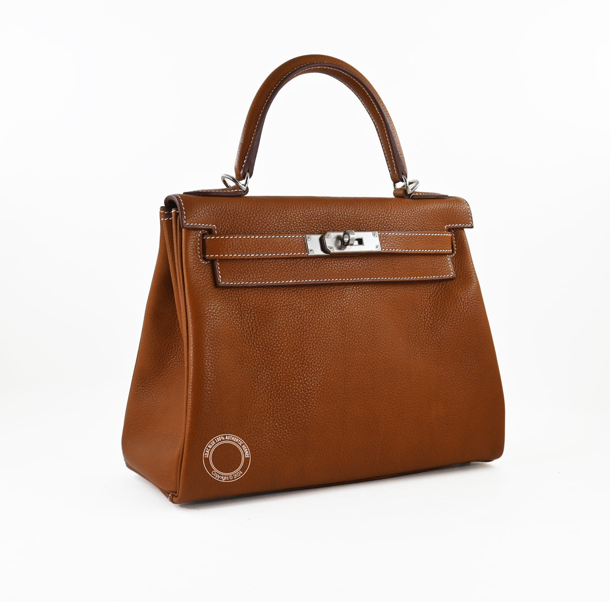 Hermès Kelly 28cm Fauve Barenia PHW