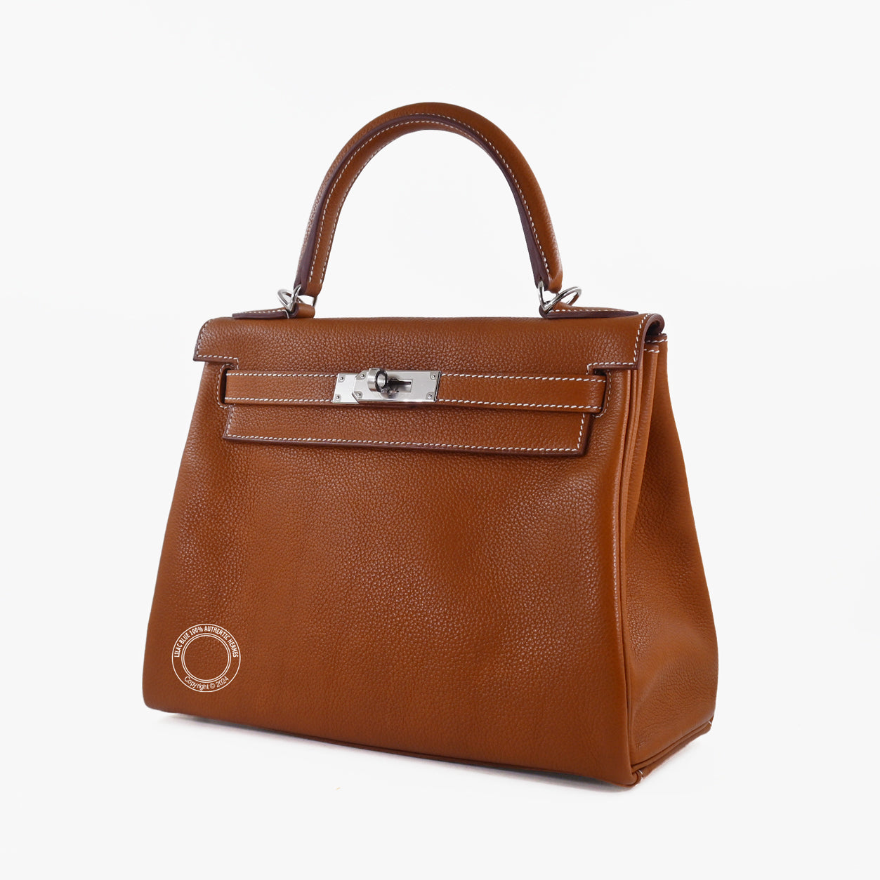 Hermès Kelly 28cm Fauve Barenia PHW