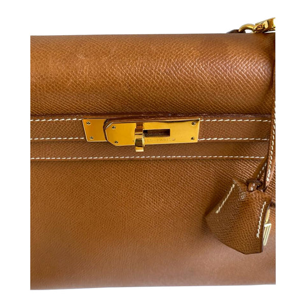 Hermès Kelly 28cm Gold Courchevel GHW - Vintage