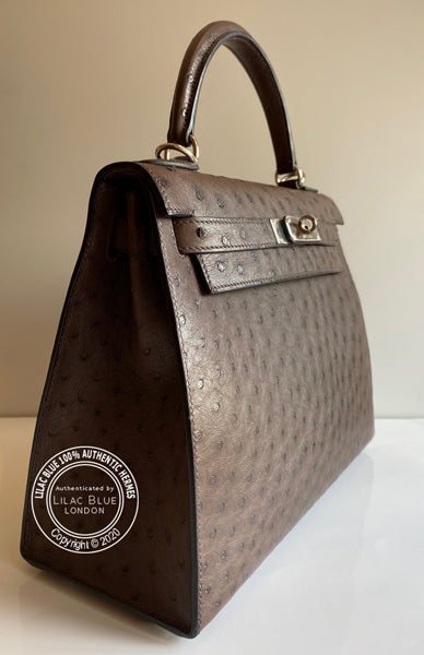 Hermès Kelly 28cm Marron Ostrich PHW