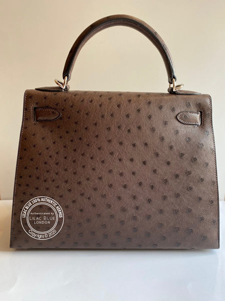 Hermès Kelly 28cm Marron Ostrich PHW