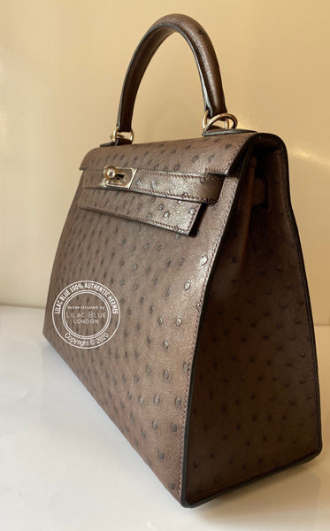 Hermès Kelly 28cm Marron Ostrich PHW
