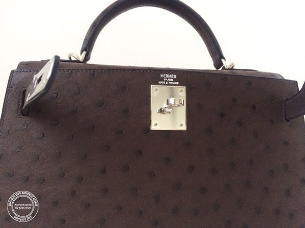 Hermès Kelly 28cm Marron Ostrich PHW