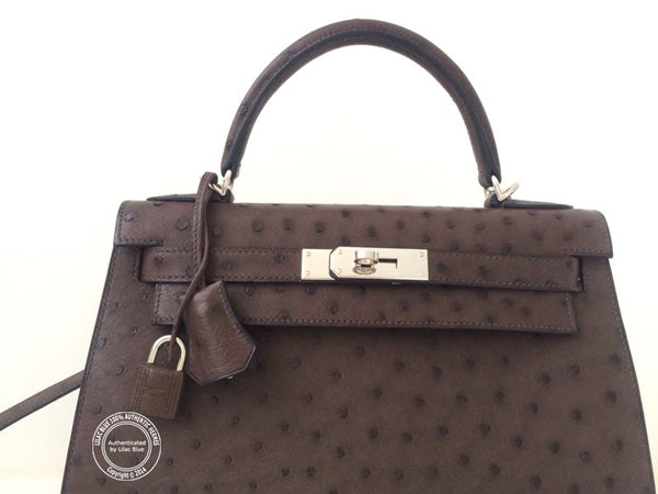 Hermès Kelly 28cm Marron Ostrich PHW