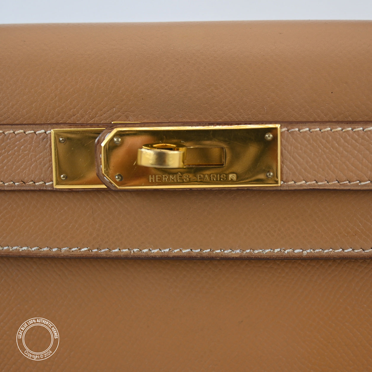 Hermès Kelly 28cm Natural Courchevel GHW - Vintage
