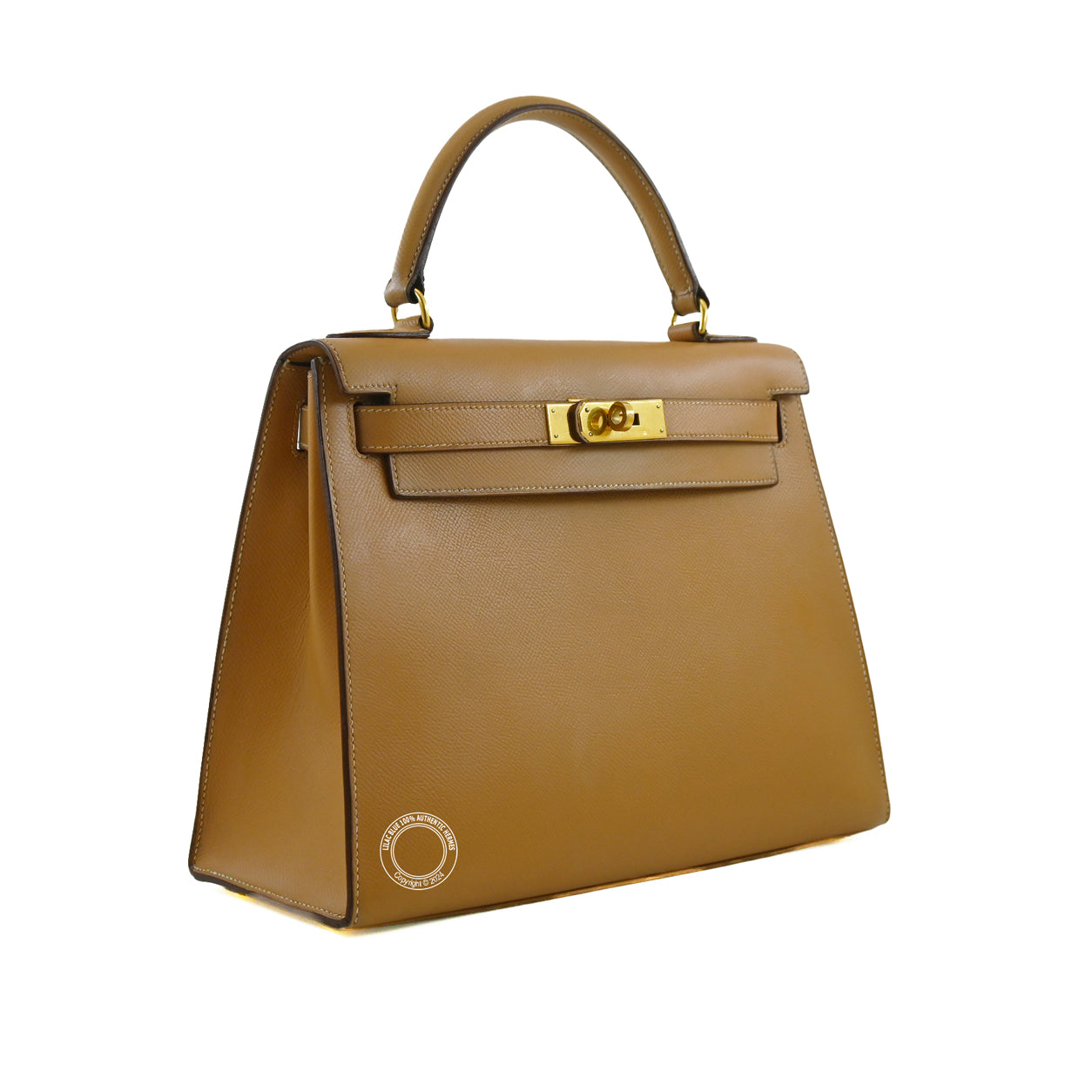 Hermès Kelly 28cm Natural Courchevel GHW - Vintage