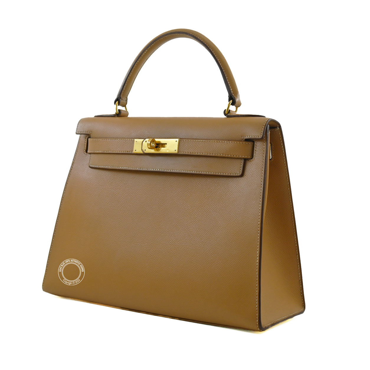 Hermès Kelly 28cm Natural Courchevel GHW - Vintage