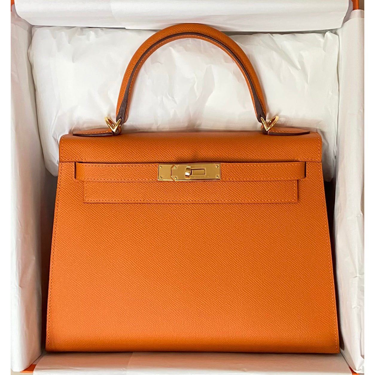 Hermès Kelly 28cm Orange Epsom GHW