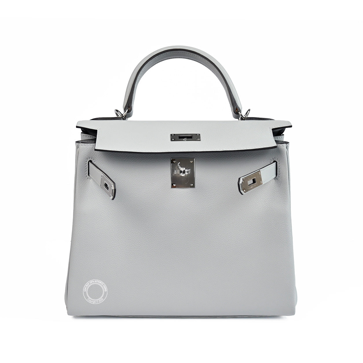 Hermès Kelly 28cm Bleu Glacier Evercolor PHW