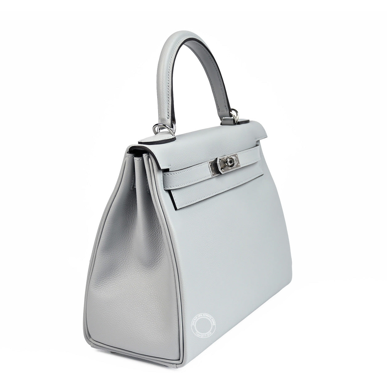 Hermès Kelly 28cm Bleu Glacier Evercolor PHW