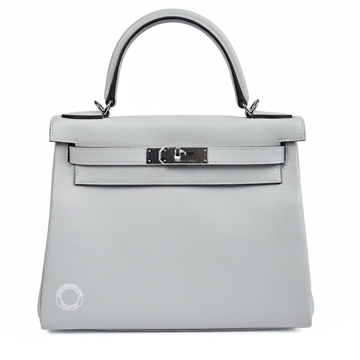 Hermès Kelly 28cm Bleu Glacier Evercolor PHW