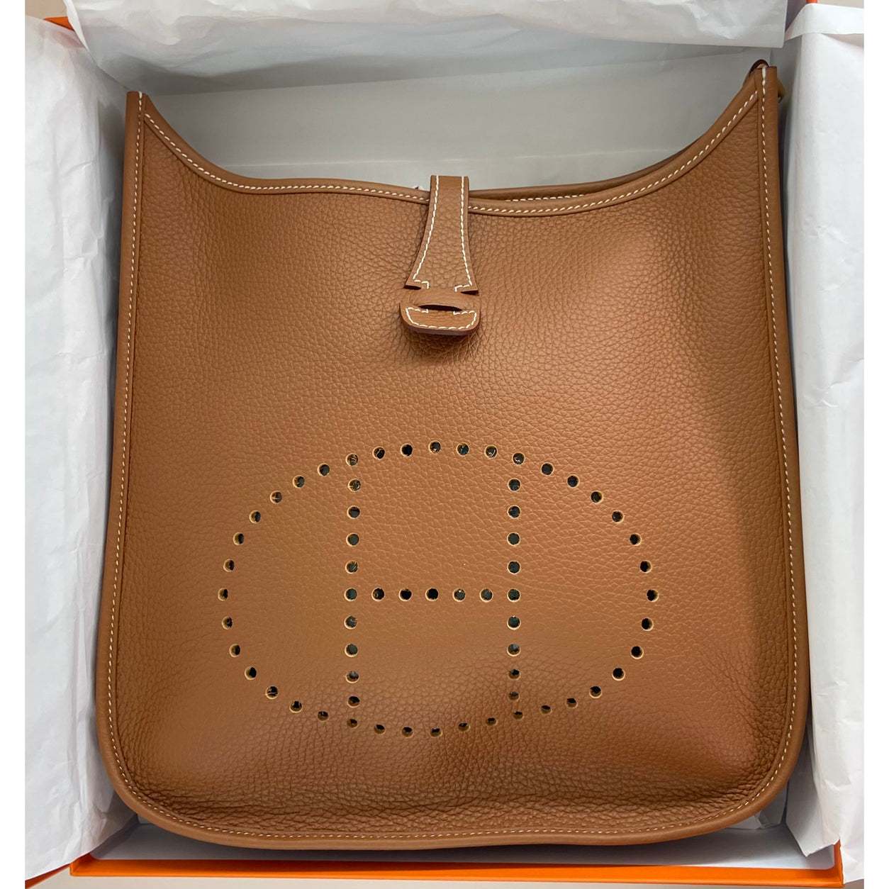Hermes Evelyne 29cm Gold Clemence GHW