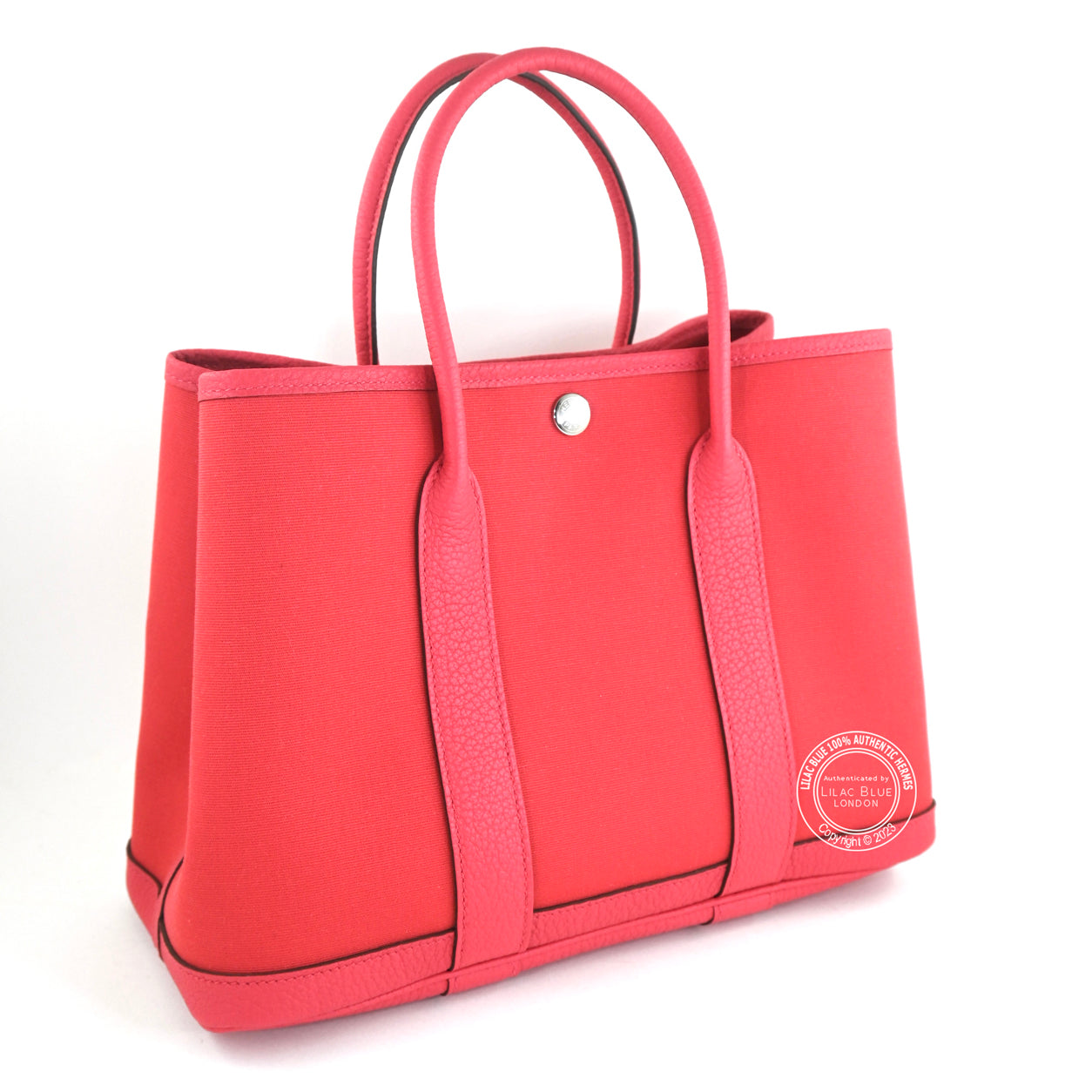 Hermès Garden Party 30cm Bougainvillea Canvas/Leather PHW