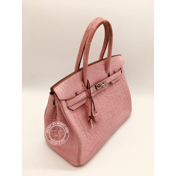 Hermès Birkin 30cm Bubblegum Pink Matte Alligator PHW - Preloved