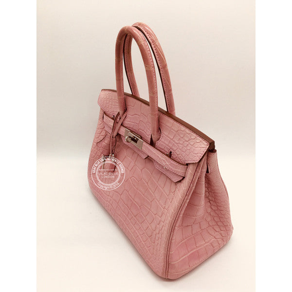 Hermès Birkin 30cm Bubblegum Pink Matte Alligator PHW - Preloved